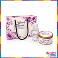 Purple Floral Watercolour Umrah Tabarruk Gift Set (Small Tin Box 250g)