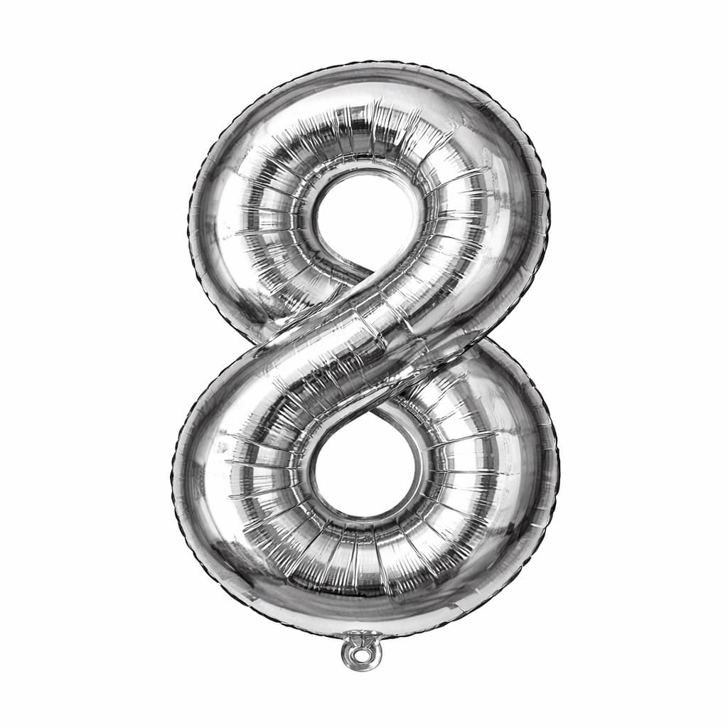 Silver Number Foil Balloon - Size (32 inches) for Birthday / Anniversary Party Decoration and Celebration