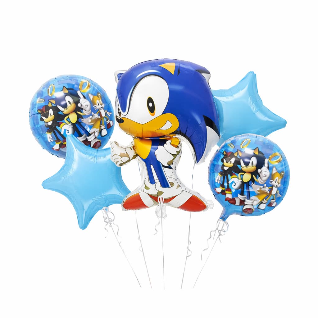 Sonic The Hedgehog Theme Foil Decoration Balloons Set (Pack of 5)