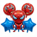 Spiderman Theme Foil Balloon Set - 5 Pieces for Theme Decoration and Celebration