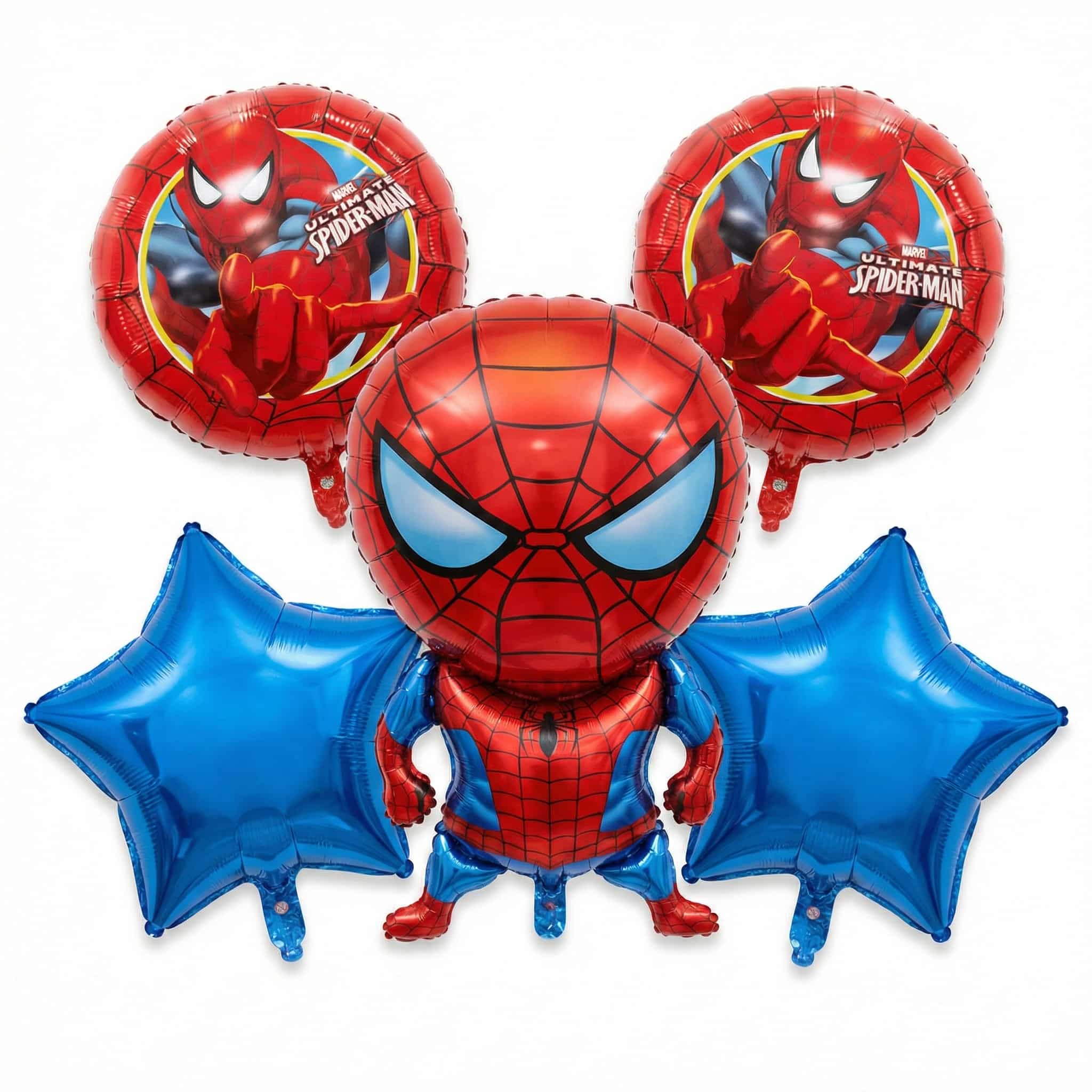 Spiderman Theme Foil Balloon Set - 5 Pieces for Theme Decoration and Celebration