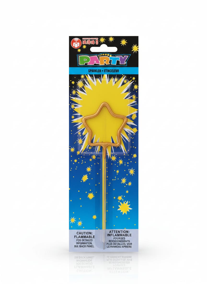 Star / Heart Shaped Sparkle Candle Birthday Party - 5cm