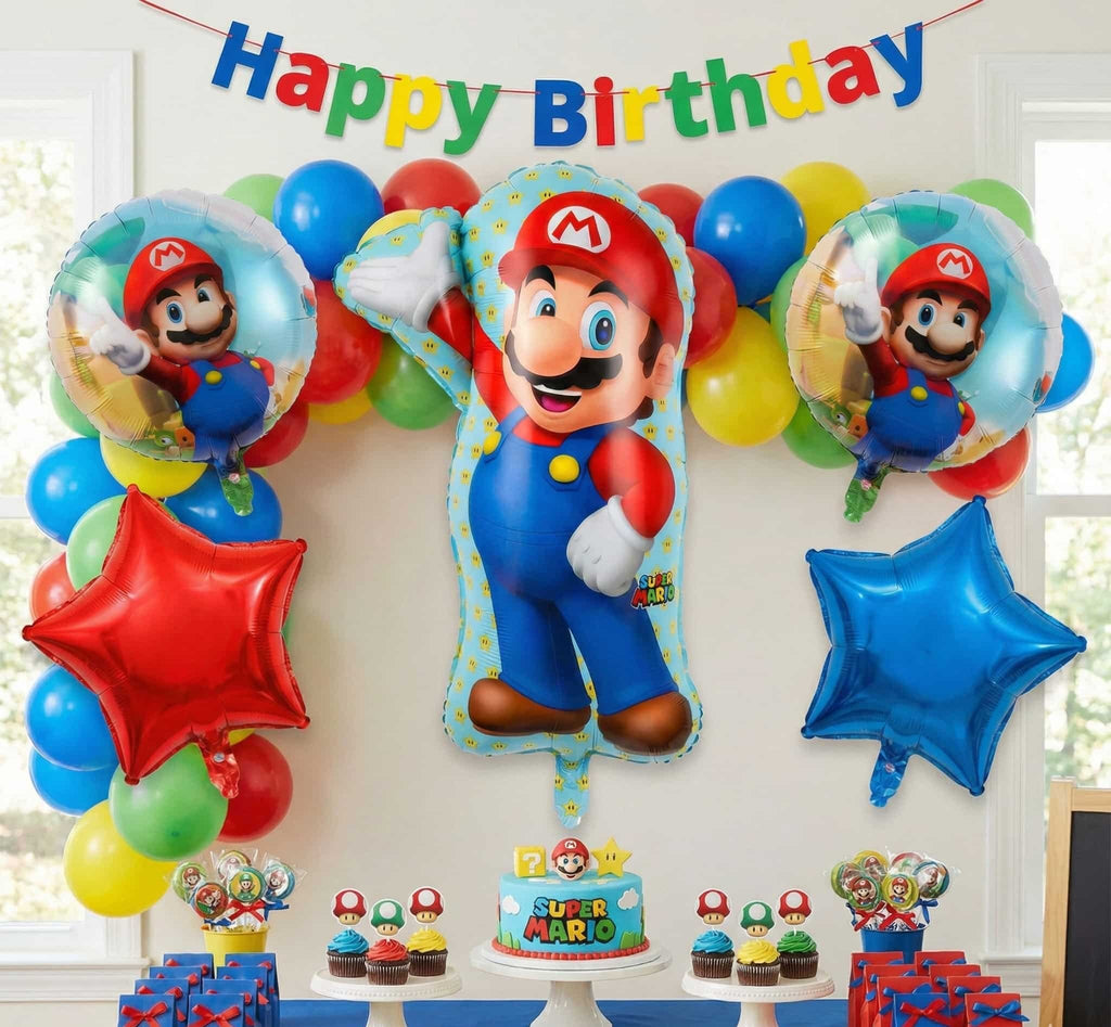 Super Mario Brothers Foil Balloon Bouquet Set (5 Pcs)