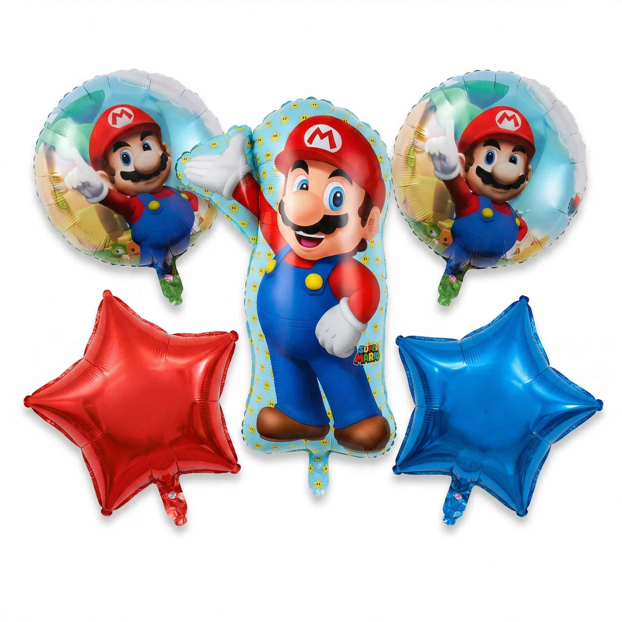 Super Mario Brothers Foil Balloon Bouquet Set (5 Pcs)