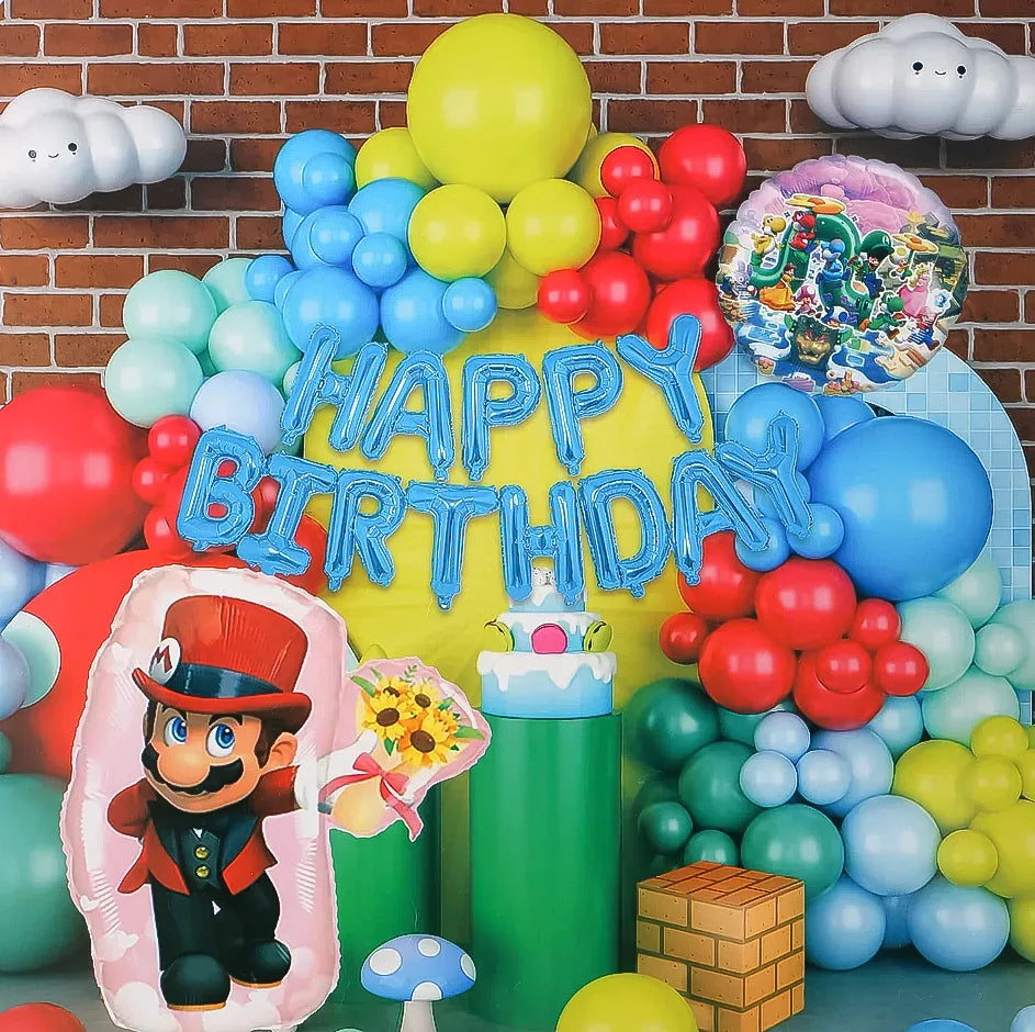 Super Mario Theme Birthday Decoration Kit (70 Pcs) - Party Wala