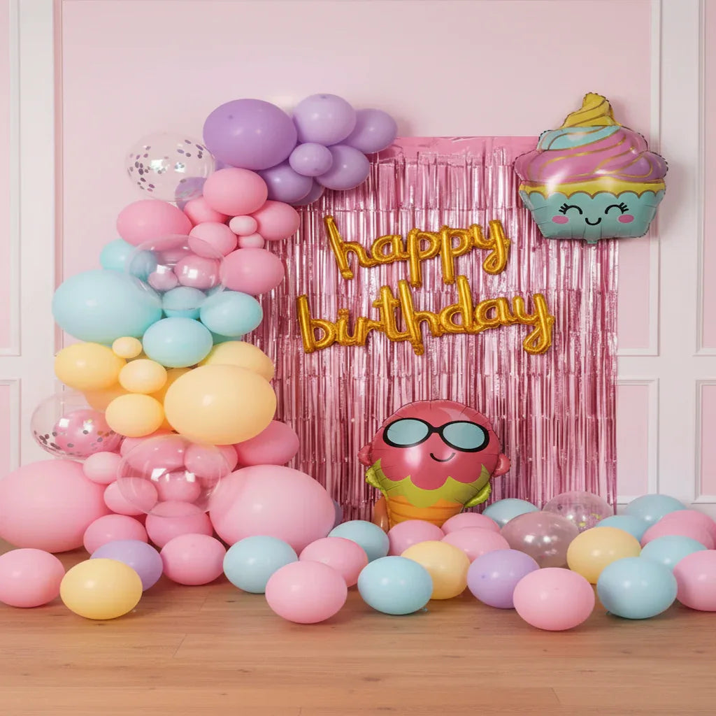 Sweet Ice Cream Cupcake Birthday Party Theme Kit (60 Pcs) - Party Wala