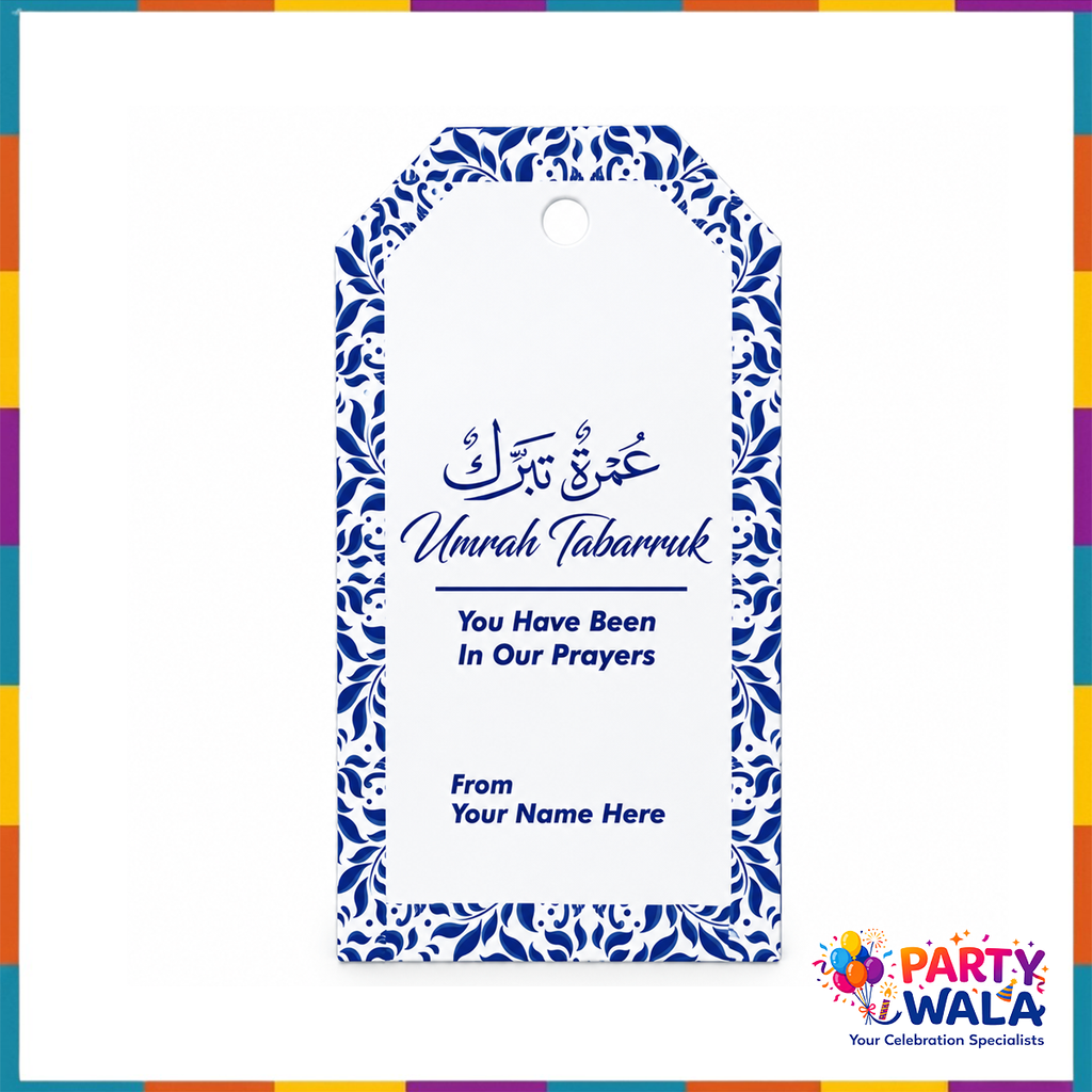 Blue Islamic Gift Set (with Tin Box 250g) - Umrah Tabarruk Packaging