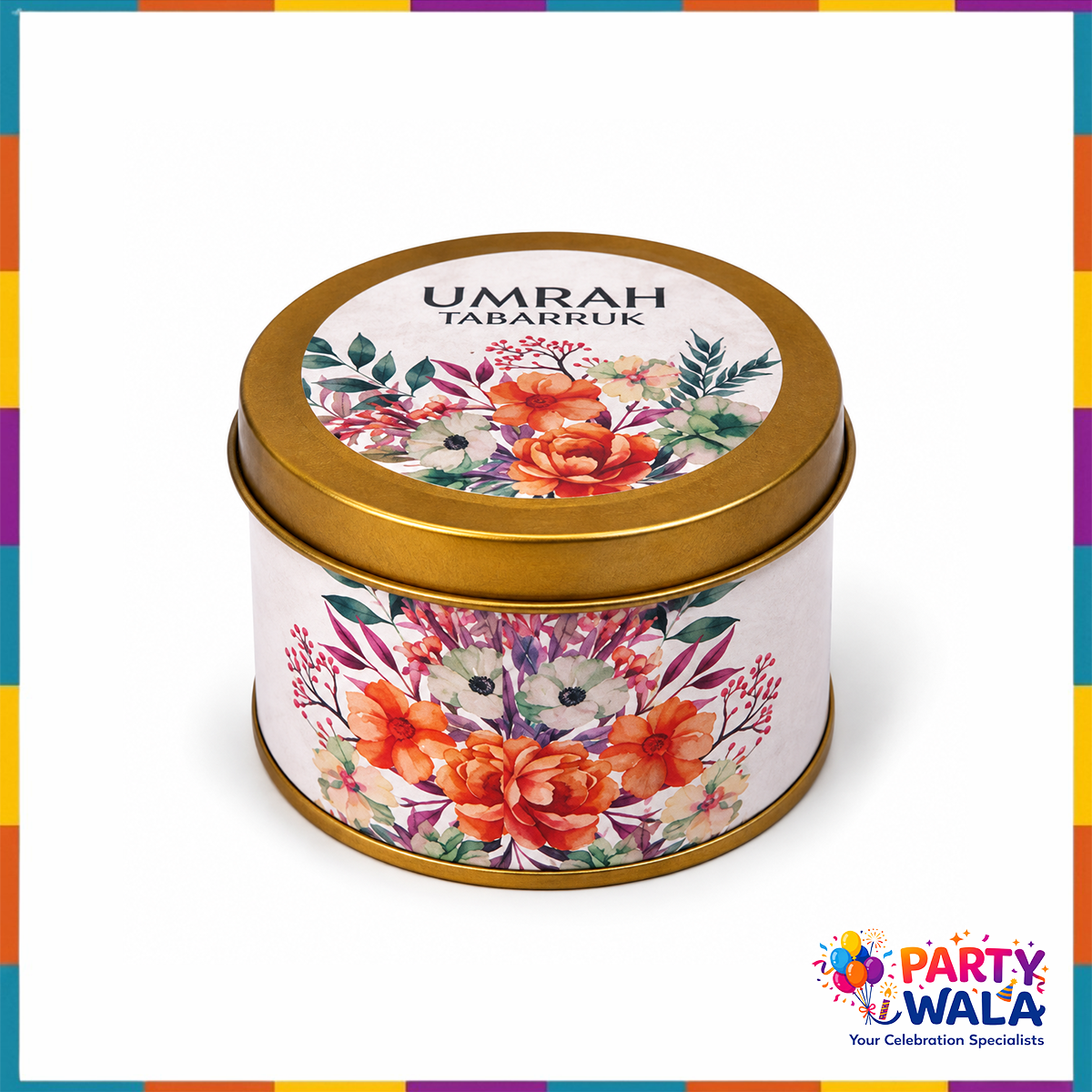 Elegant Floral Gift Set (with small Tin Box 125g) - Umrah / Hajj Tabarruk Packaging