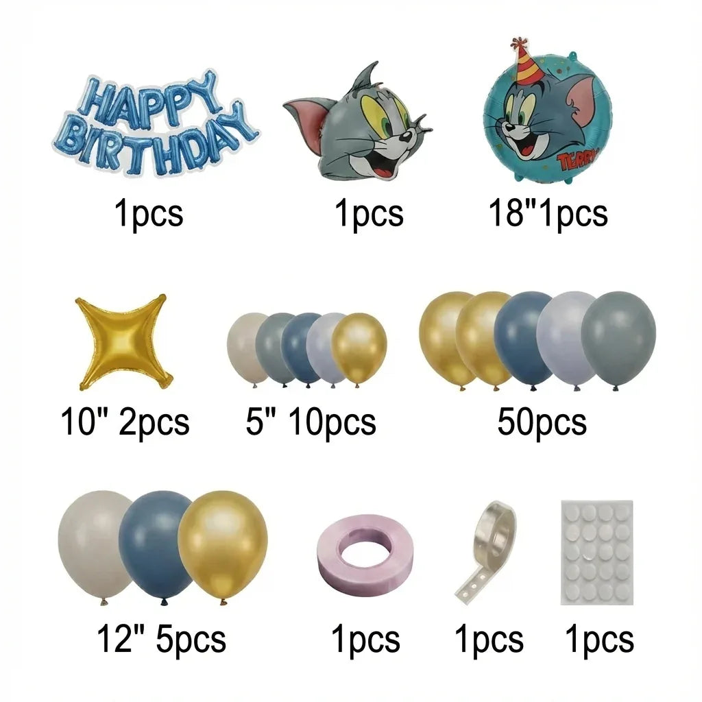 Tom & Jerry Birthday Party Decoration Theme Set (73 Pcs) - Party Wala