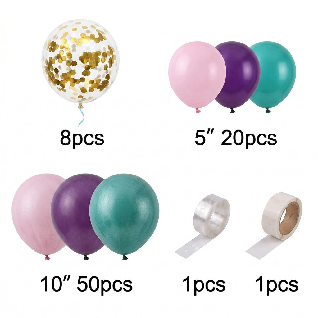 80-PCS Tropical/Hawaiian-Themed Featuring A Lush Balloon Arch Kit For Birthday And Party Celebration P-935