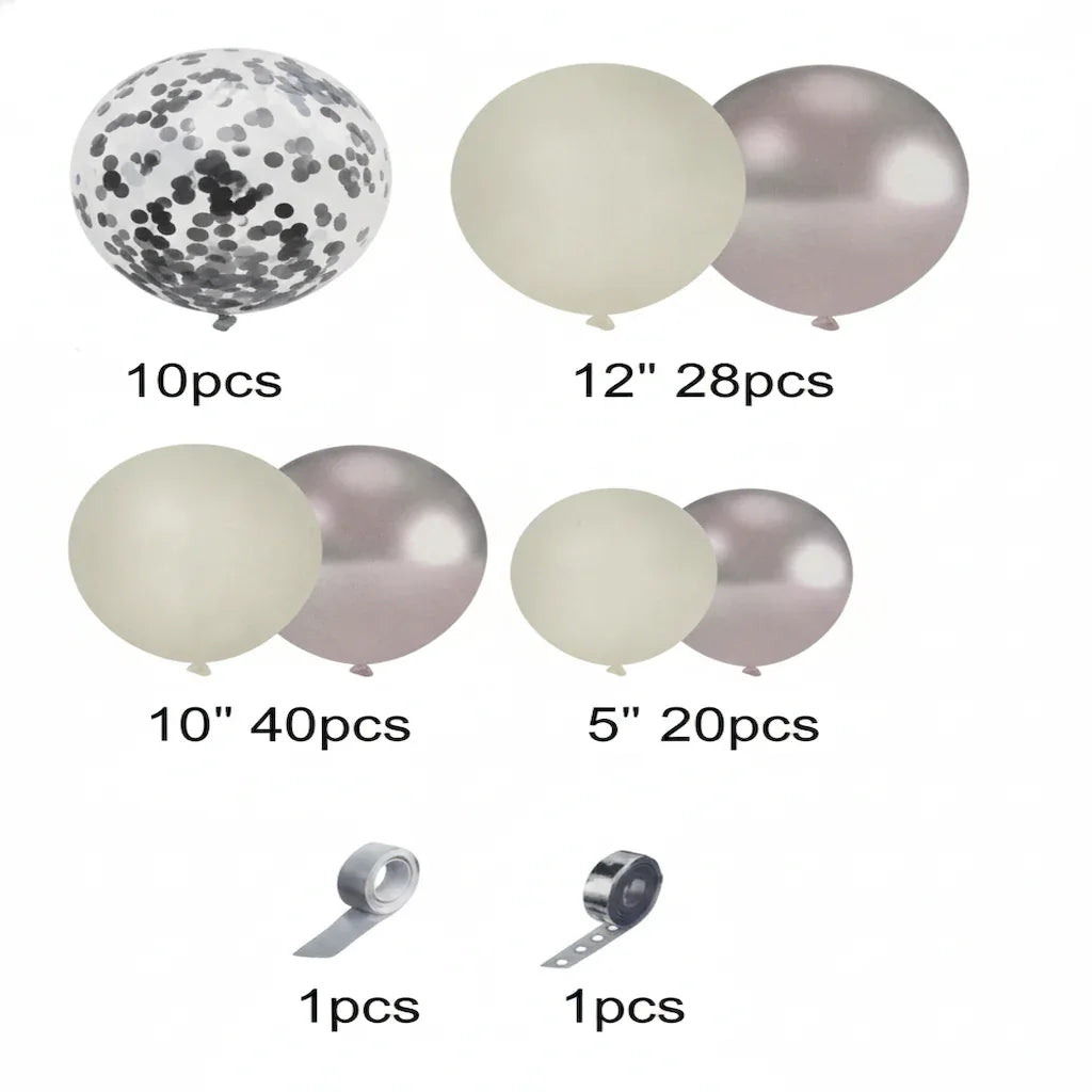 Ultimate Silver Birthday Party Decoration Theme Bundle (100 Pcs) - Party Wala