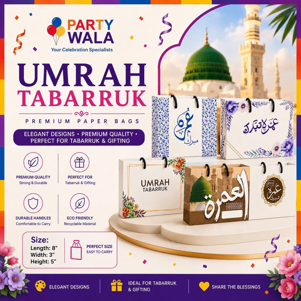 Elegant Paper Bags for Gifts – Hajj Mubarak Design
