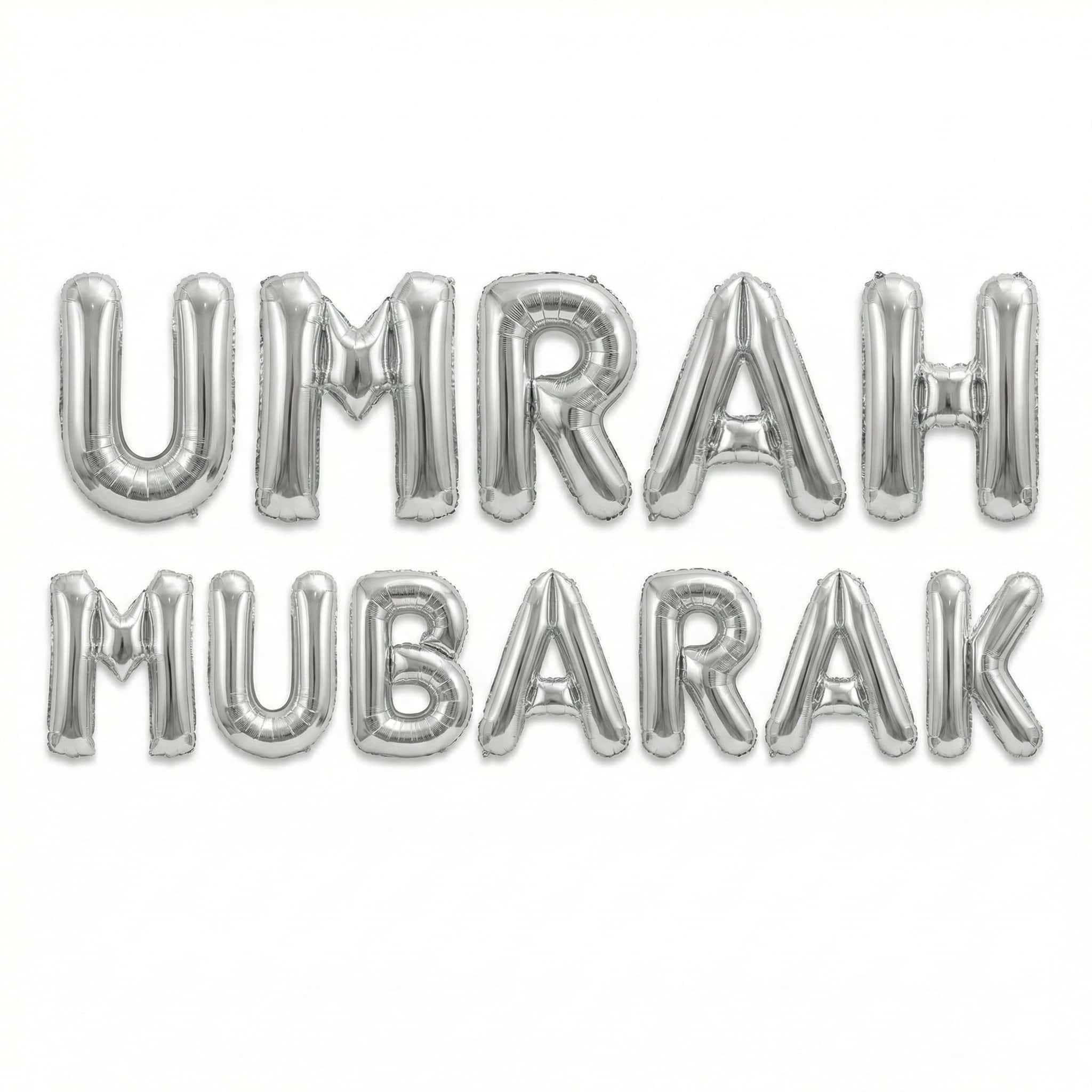 Umrah Mubarak Foil Balloons Set For Decoration To Celebrate The Completion Of Umrah