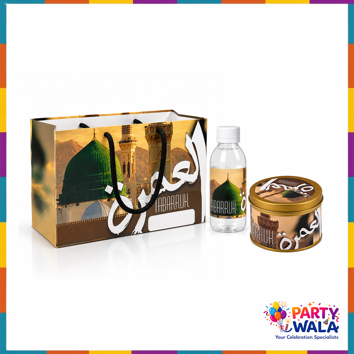 Luxury Madina Set (with small Tin Box 125g) - Umrah Tabarruk Packaging
