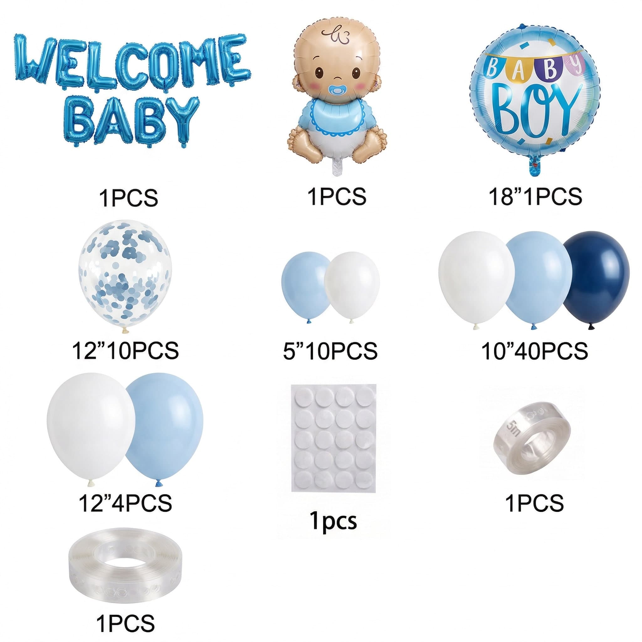 80-PCS "Welcome Baby Boy" Celebration Kit SR-388