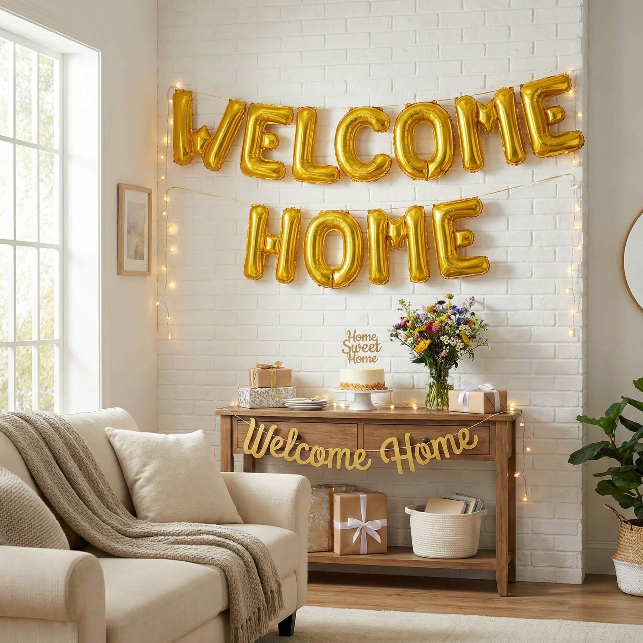 Welcome Home Foil Balloons Alphabets Decoration Set for Welcome Parties Decorations (16inch)