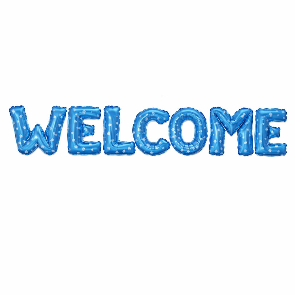 Welcome Letter Foil Balloons Set for Welcoming New Born Baby or Parties (7 Pcs)