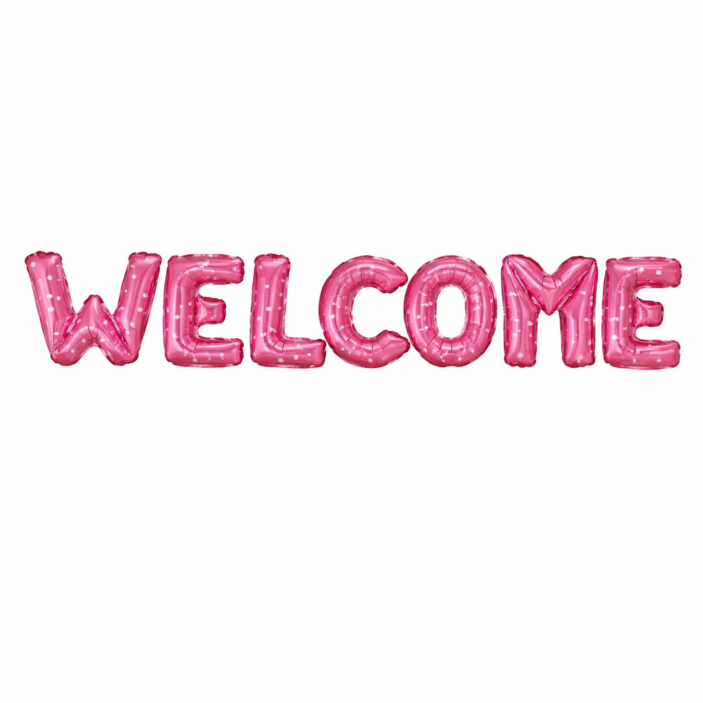 Welcome Letter Foil Balloons Set for Welcoming New Born Baby or Parties (7 Pcs)