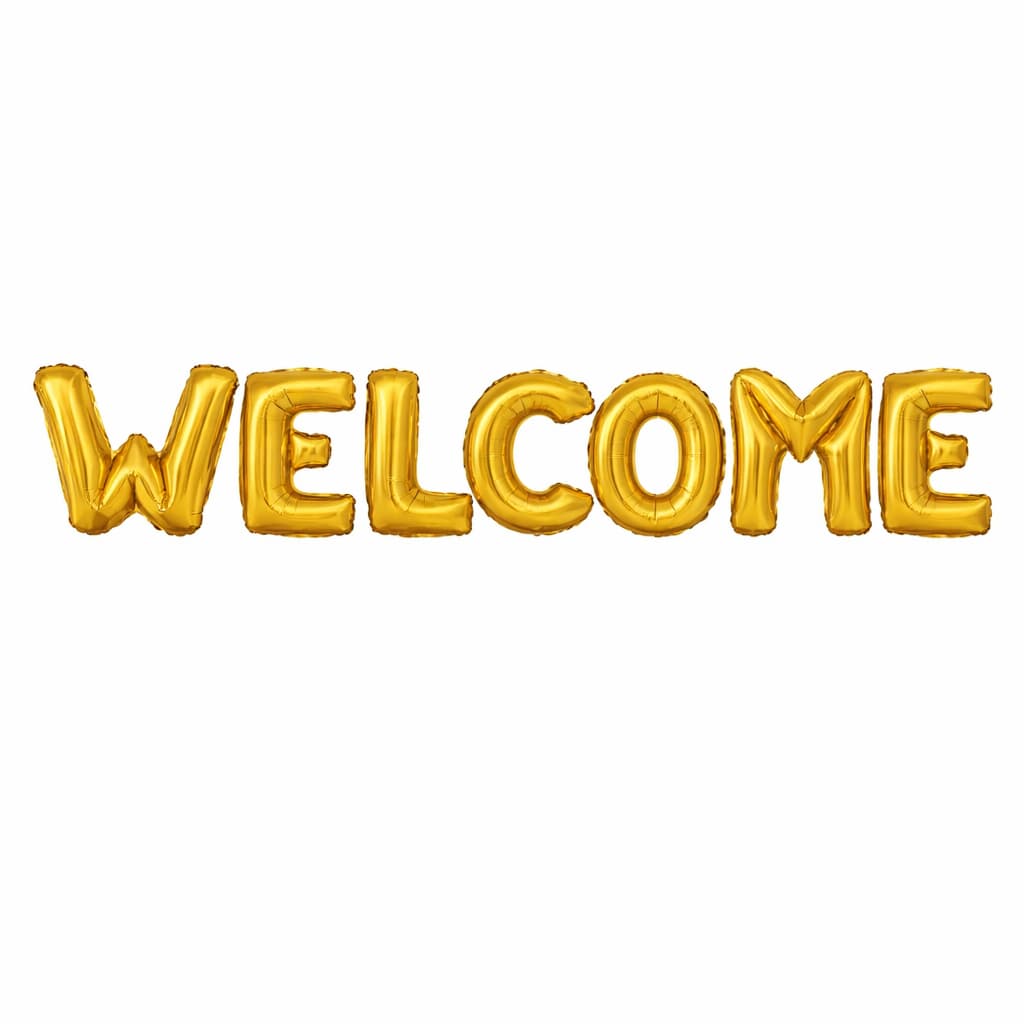 Welcome Letter Foil Balloons Set for Welcoming New Born Baby or Parties (7 Pcs)