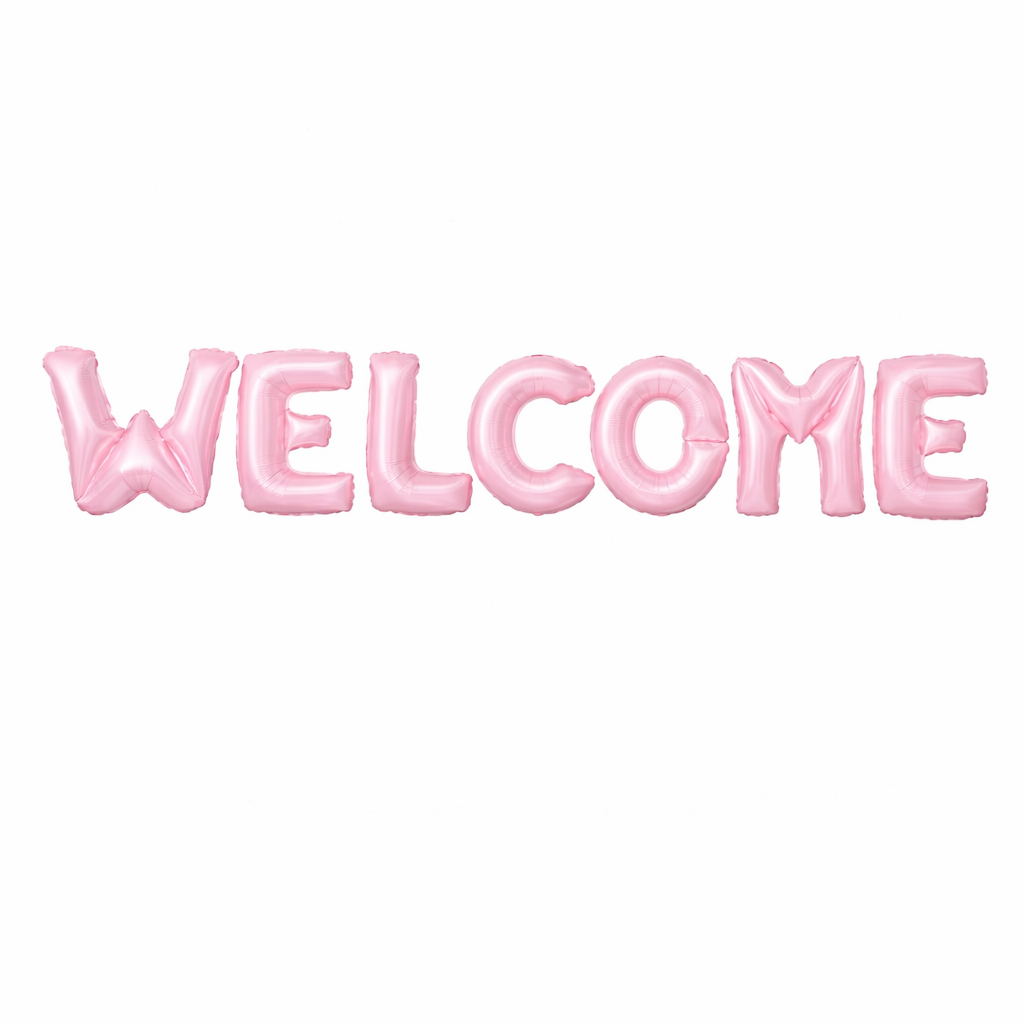Welcome Letter Foil Balloons Set for Welcoming New Born Baby or Parties (7 Pcs)