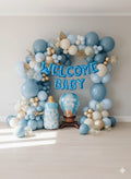 66 PCS- "Welcome baby", Royal Blue & Gold Baby Celebration