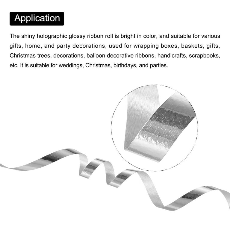 Curly Ribbon for Balloons for Party and Gift Decoration (Pack of 6) Silver