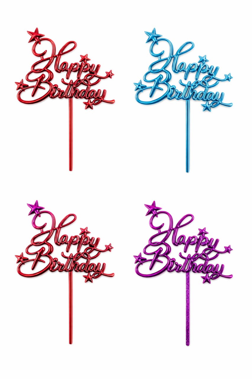 Happy Birthday Acrylic Cake Topper