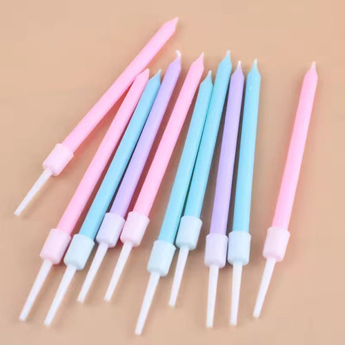 10 Pcs Long Colored Candle Sticks Decorative Birthday Candles