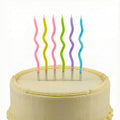 Whimsical Wavy Birthday Cake Candles - Assorted Pastels (6-Pack)