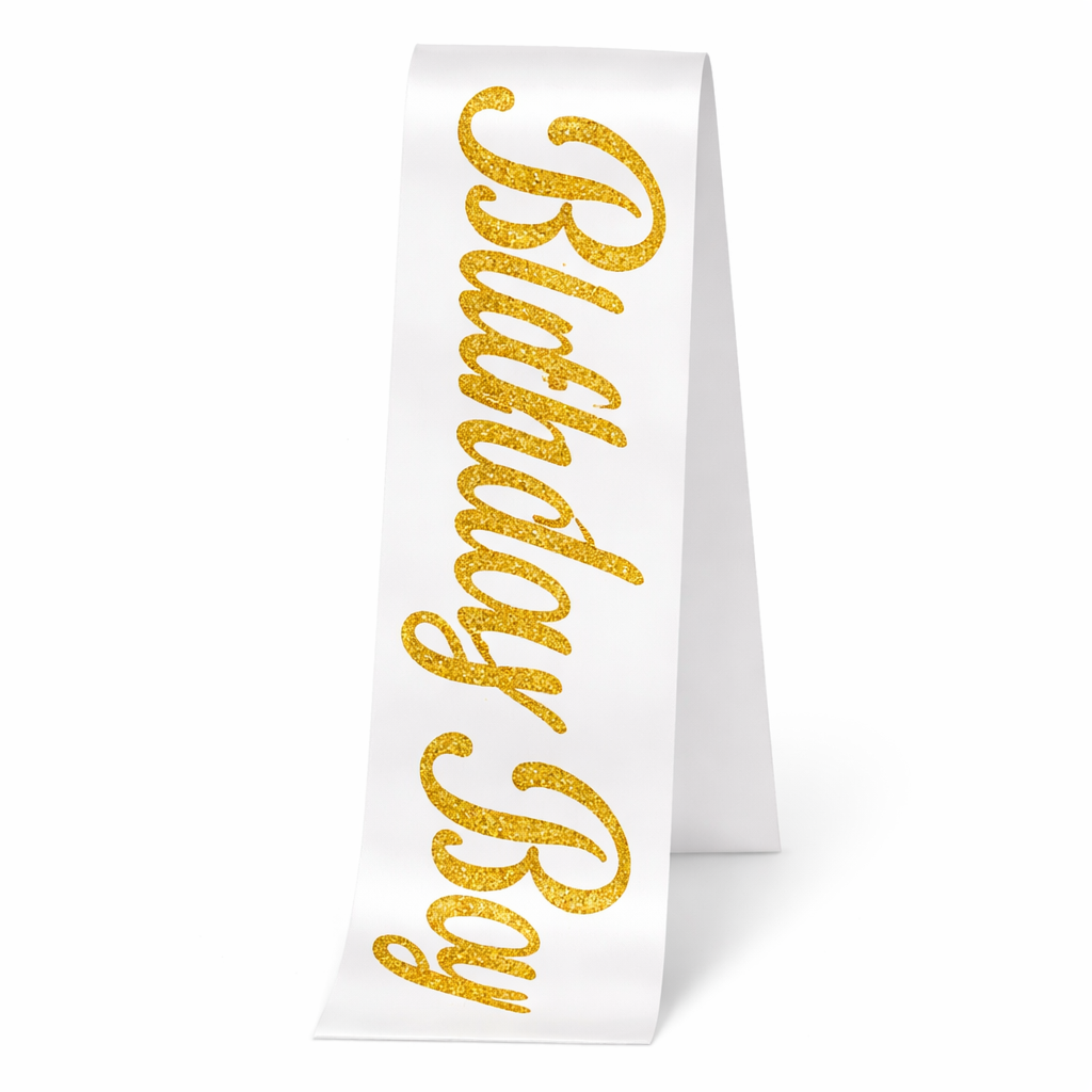 Birthday Boy Glittered Sash For Birthday Party Event and Celebration