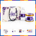Hajj Mubarak Gift Set – Premium Purple Packaging Box with Bottle & Tin Can