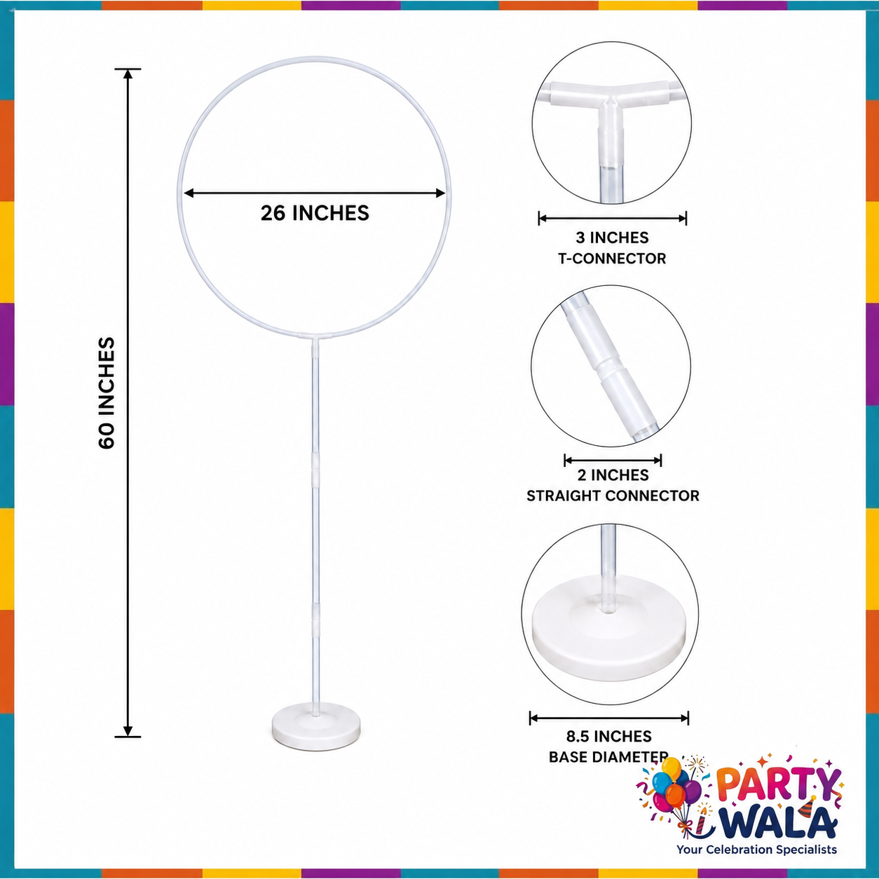 Round Ring Shaped Balloon Stand - 60x26 Inches