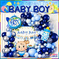 Baby Boy Balloon Decoration Kit YW-07925 navy blue light blue silver balloon arch setup
