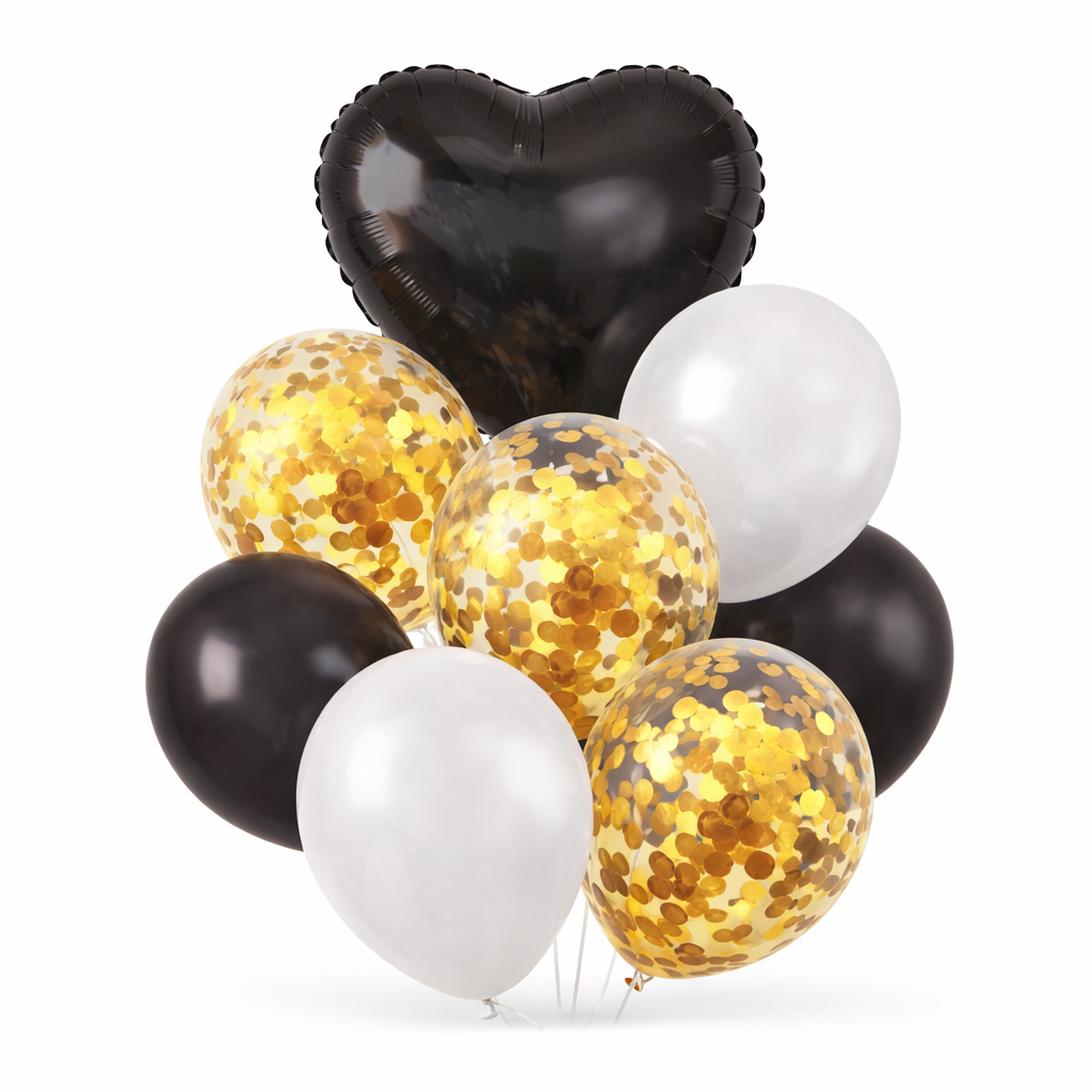 9pcs/Set Latex and Confetti Foil Balloons Set For Party Decorations