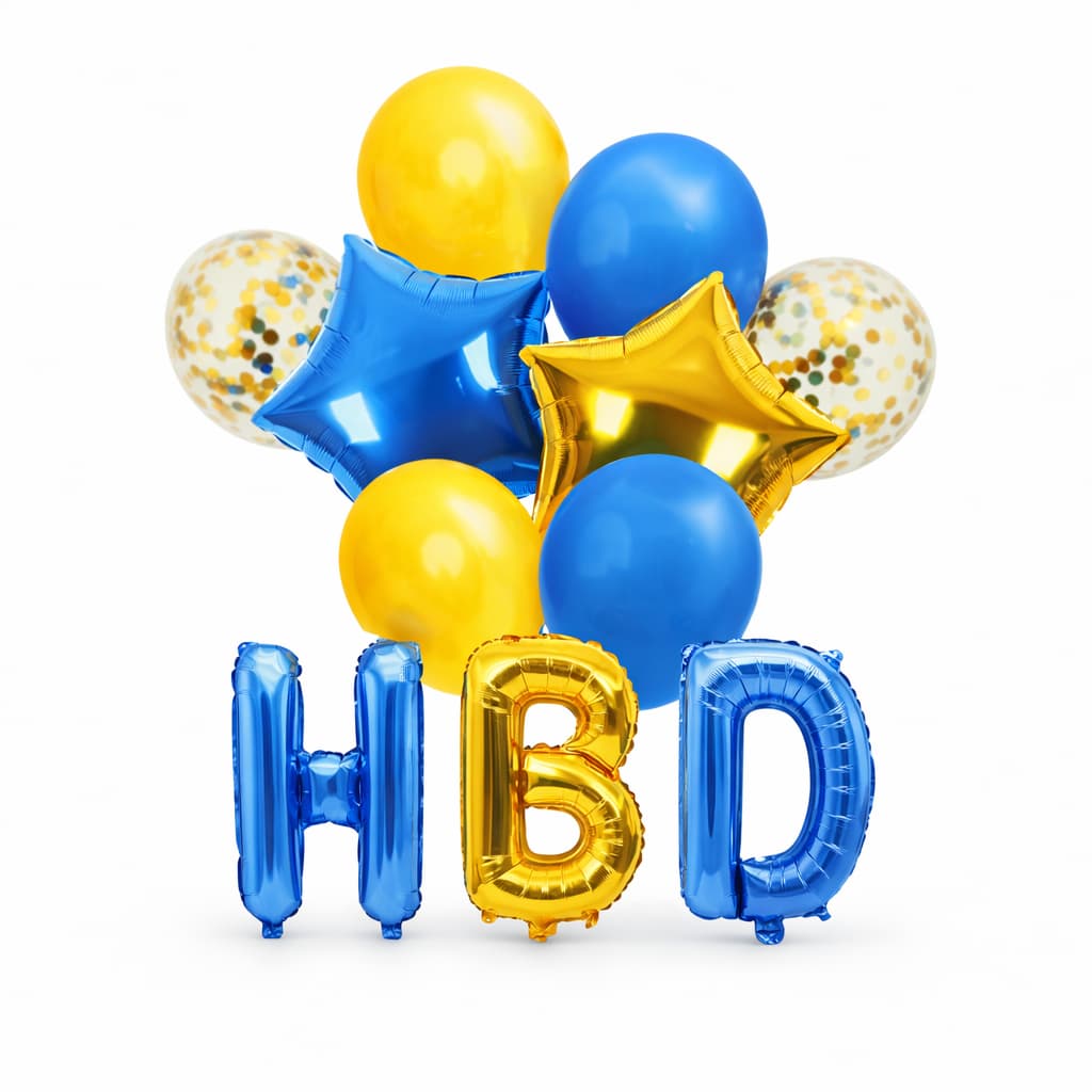 11 Pcs/Set HBD Happy Birthday Banner foil Balloons Set