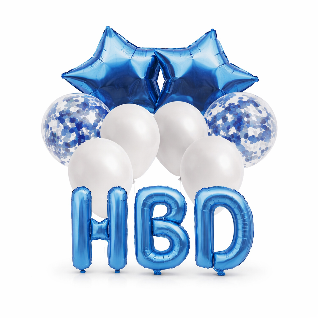11 Pcs/Set HBD Happy Birthday Banner foil Balloons Set