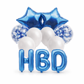 11 Pcs/Set HBD Happy Birthday Banner foil Balloons Set
