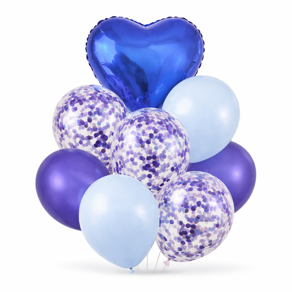 9pcs/Set Latex and Confetti Foil Balloons Set For Party Decorations