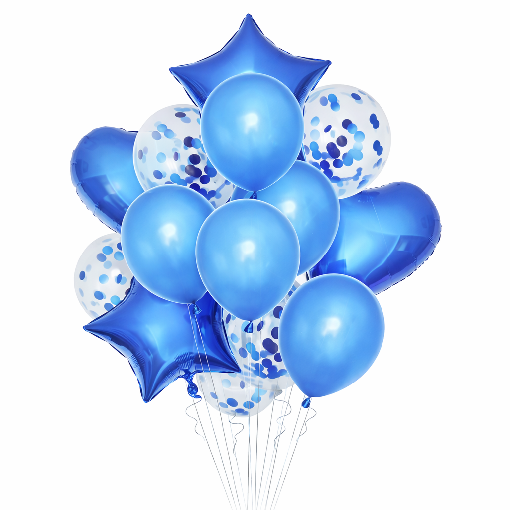 14pcs/Set Confetti Decorative Party and Foil Balloons Set For Birthdays and Events