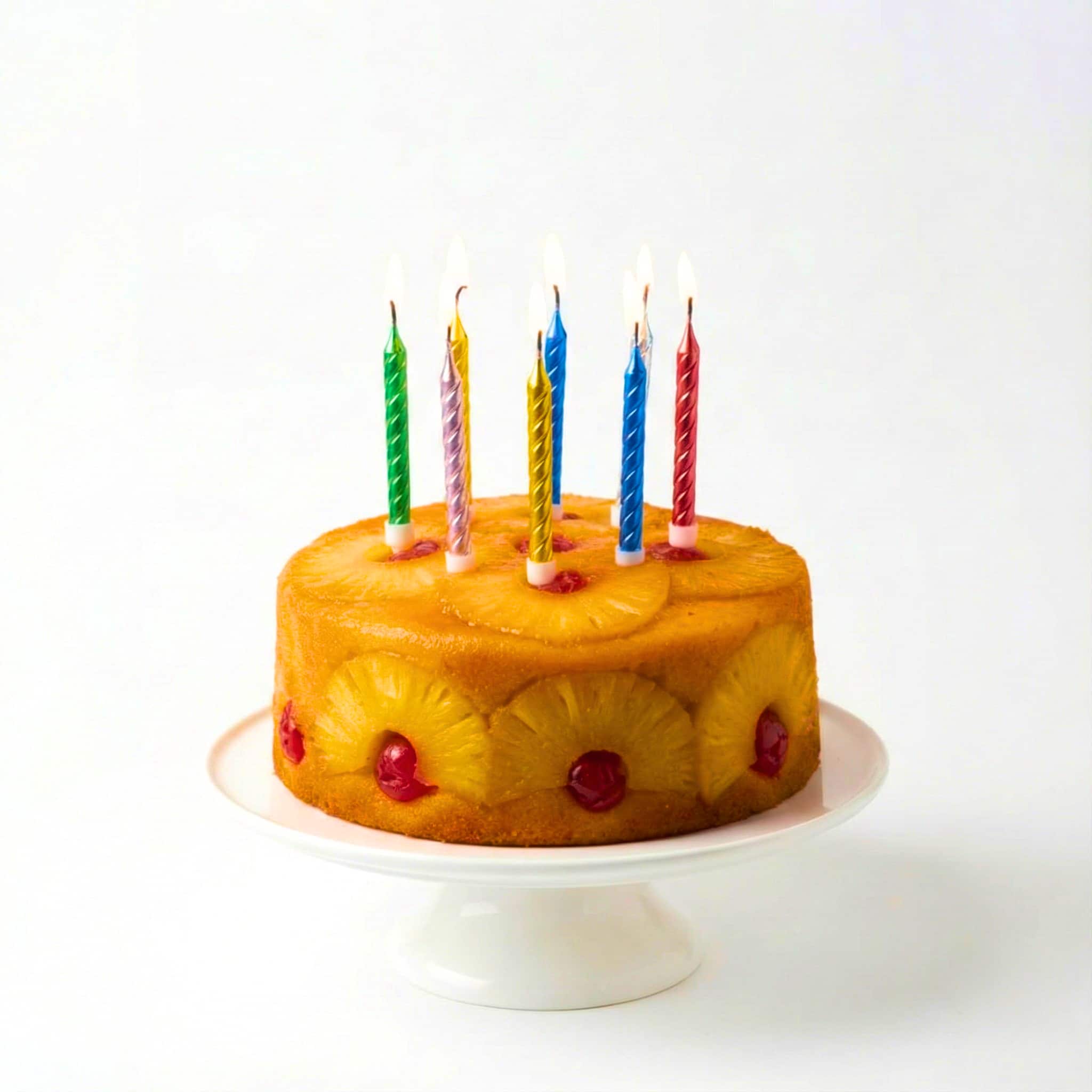 Metallic Script "Happy Birthday" Luxury Cake Topper Candle Pack of 6