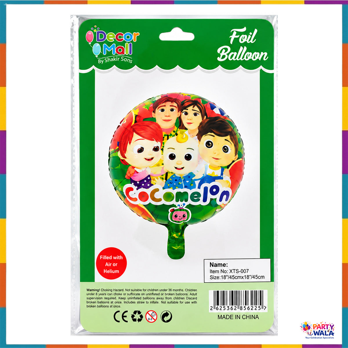 CoComelon 18 inch foil balloon packaging Decor Mall item XTS-007