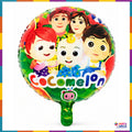 CoComelon family 18 inch round foil balloon front multicolour design