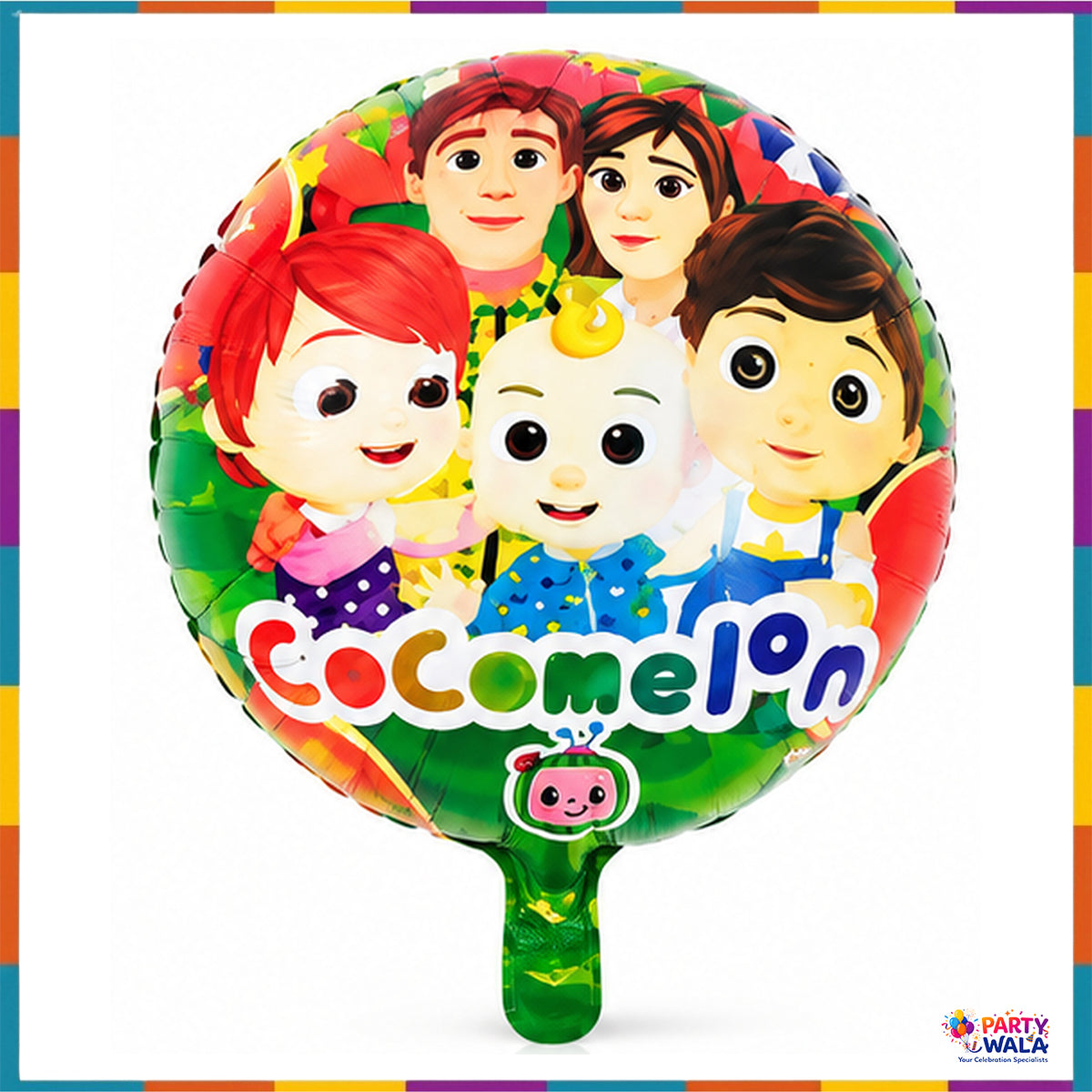 CoComelon family 18 inch round foil balloon front multicolour design