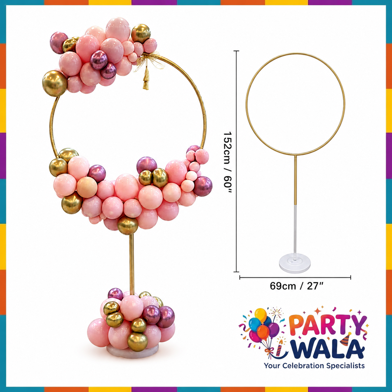 Round Ring Shaped Balloon Stand - 60x26 Inches