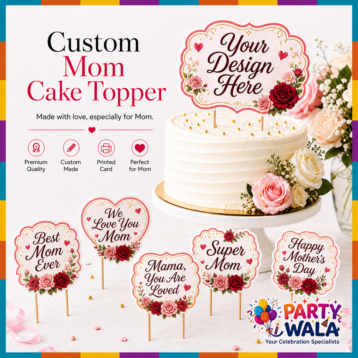 Custom Mom Cake Topper | Party Wala