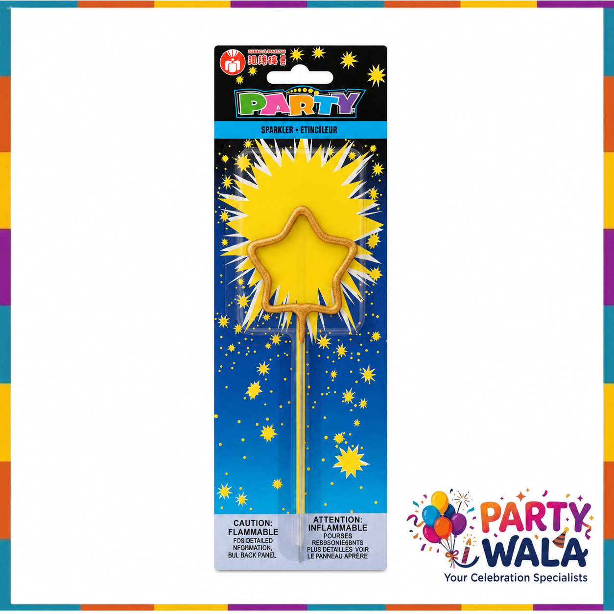 Star / Heart Shaped Sparkle Candle Birthday Party - 5cm