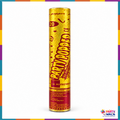 Gold 8 inch party popper confetti cannon with red PARTY POPPER lettering, decorative glitter style tube