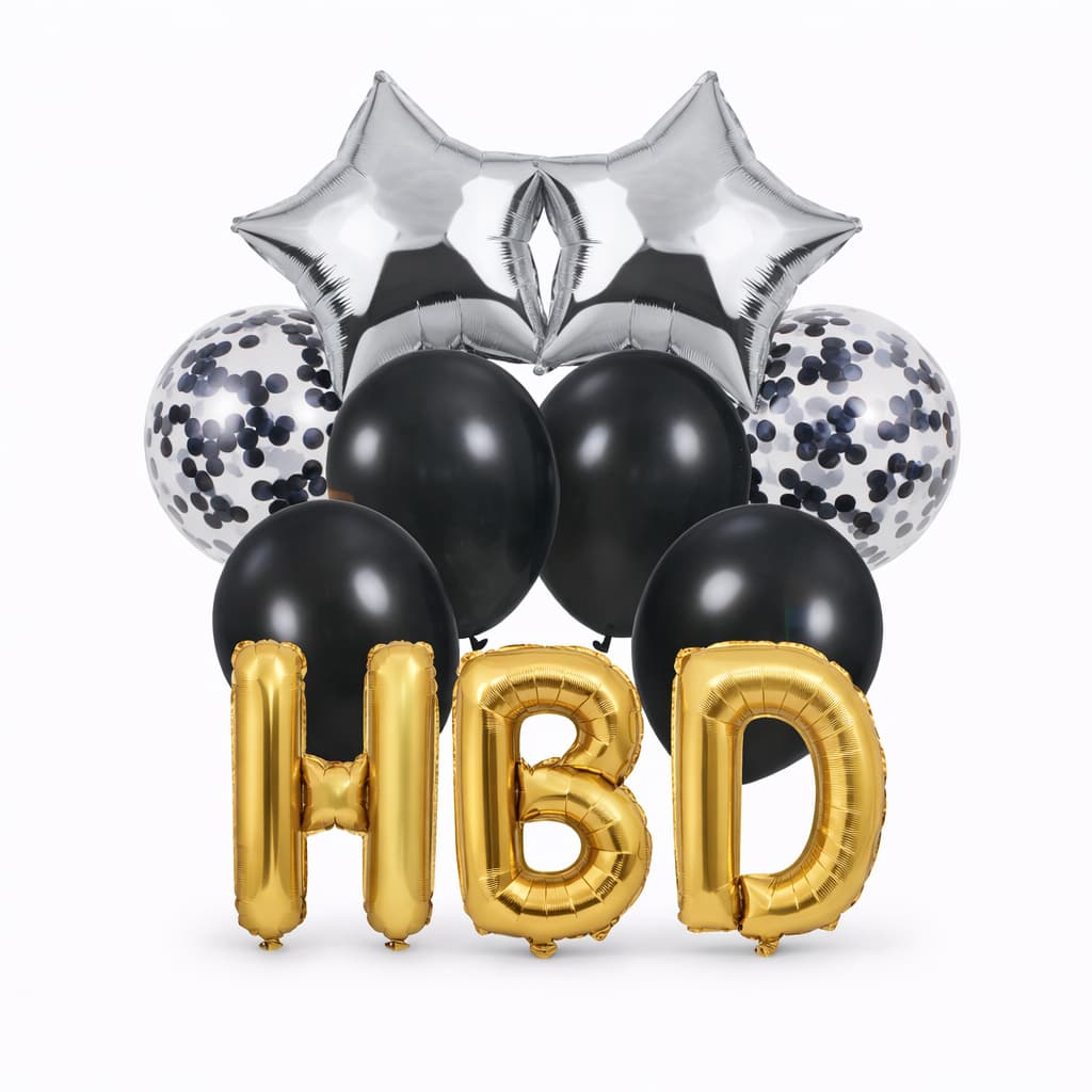 11 Pcs/Set HBD Happy Birthday Banner foil Balloons Set