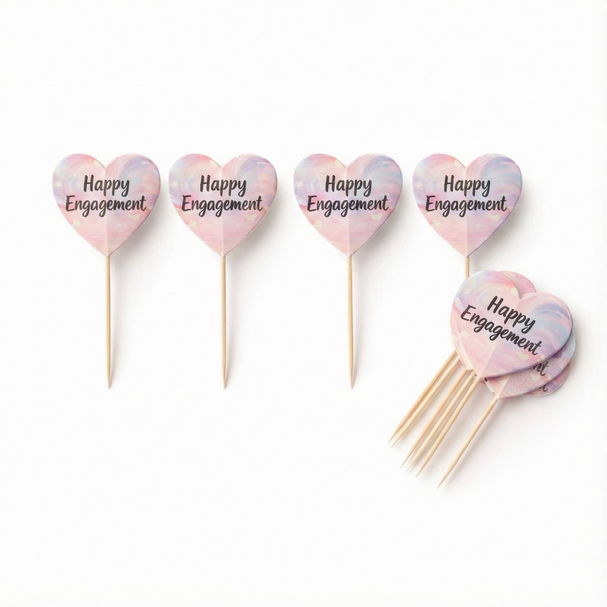 Small Happy Engagement Mithai / Cup Cake Toppers For Dessert Decoration & Celebration