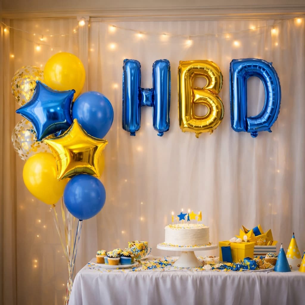 11 Pcs/Set HBD Happy Birthday Banner foil Balloons Set
